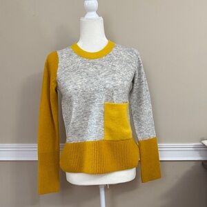 COS Gray and Yellow Colorblock Sweater